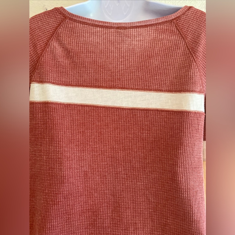We The Free By Free People Ribbed Thermo Oversized Henley Blouse TP + XS - Picture 8 of 11